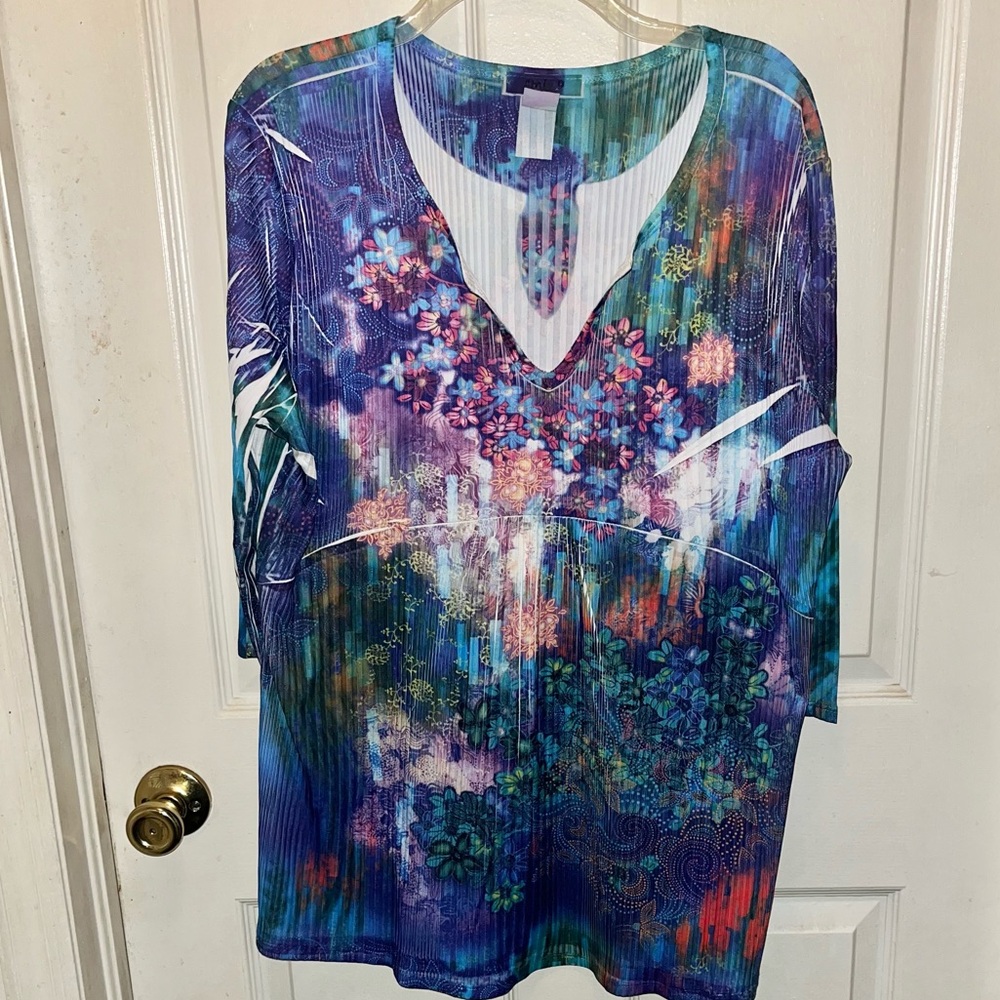 ONLY 9 Women’s Print Top. Sz 1X.